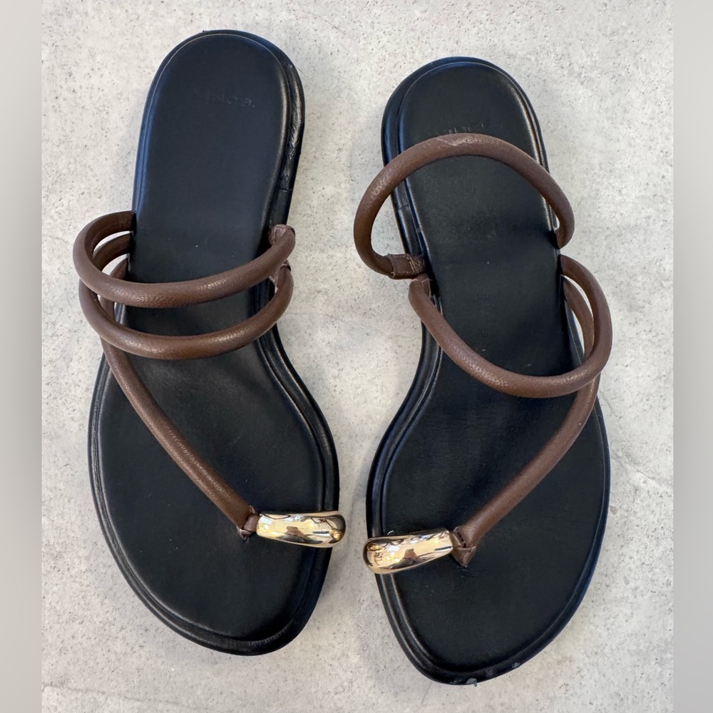 Vince Black and Brown Strappy Sandals